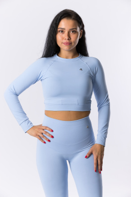 GoldBee Crop-Top BeClassic Baby Blue (Barva Baby Blue, Velikost L)