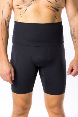 GoldBee Pánské Kraťase Stahující Pas Black (Barva Black, Velikost L)