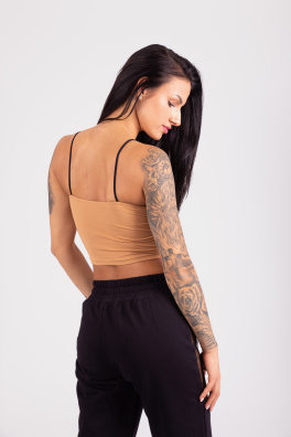 GoldBee CropTop Washington Logo Latté (Barva Latté, Velikost L)