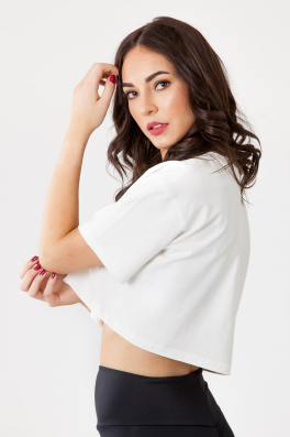 GoldBee Crop-Top Organic White (Barva White, Velikost L)