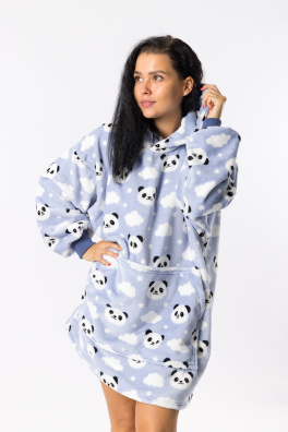 GoldBee Mikina Doba Ledová Fluffy Panda & Stars (Barva Panda & Stars, Velikost XS-L)