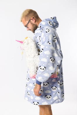 GoldBee Mikina Doba Ledová Fluffy Panda & Stars (Barva Panda & Stars, Velikost XS-L)