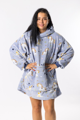 GoldBee Mikina Doba Ledová Fluffy Dusty Unicorn (Barva Dusty Unicorn, Velikost XL-4XL)