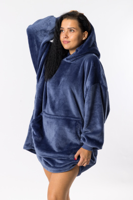 GoldBee Mikina Doba Ledová Fluffy Jeans (Barva Jeans, Velikost XL-4XL)