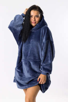 GoldBee Mikina Doba Ledová Fluffy Jeans (Barva Jeans, Velikost XL-4XL)