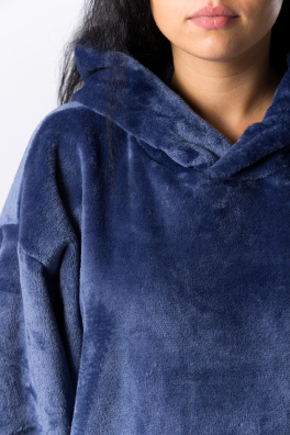 GoldBee Mikina Doba Ledová Fluffy Jeans (Barva Jeans, Velikost XL-4XL)