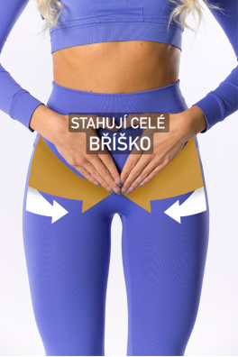 GoldBee Legíny Stahující Celé Břicho Lycra AirForce Blue (Barva AirForce Blue, Velikost L)