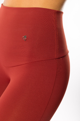 GoldBee Legíny Stahující Celé Břicho Lycra Brick Red (Barva Brick Red, Velikost L)