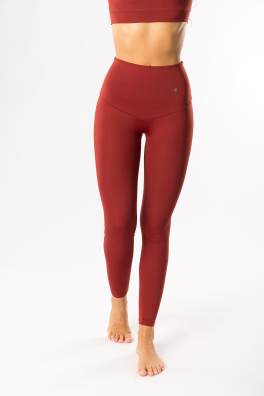 GoldBee Legíny Stahující Celé Břicho Lycra Brick Red (Barva Brick Red, Velikost L)