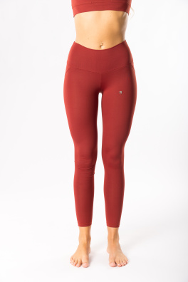 GoldBee Legíny Push-Up Lycra Brick Red (Barva Brick Red, Velikost L)