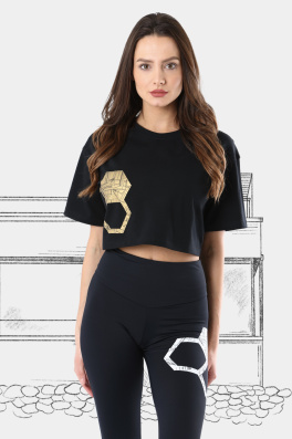 GoldBee Crop-Top Tugendhat Organic Black (Barva Black, Velikost XS)