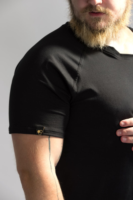 GoldBee Pánské Tričko s Krajkou Black (Barva Black, Velikost M)