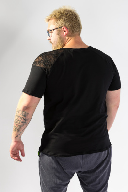 GoldBee Pánské Tričko s Krajkou Black (Barva Black, Velikost M)