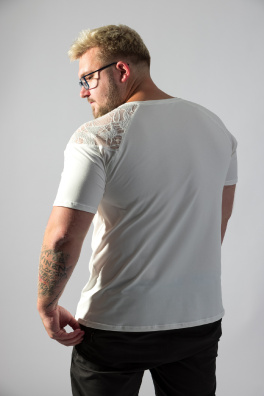 GoldBee Pánské Tričko s Krajkou White (Barva White, Velikost L)