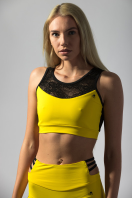 GoldBee Top Anastasiia Krajka Yellow (Barva Yellow, Velikost L)