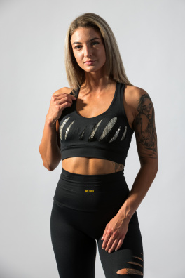 GoldBee Podprsenka Lenka s Flitry Black (Barva Black, Velikost XS)