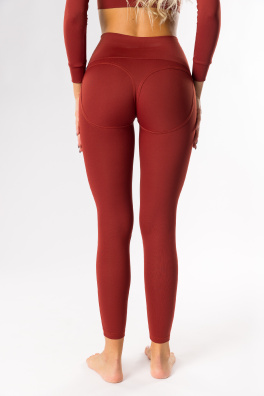 GoldBee Tvarující Legíny Lycra Brick Red (Barva Brick Red, Velikost L)