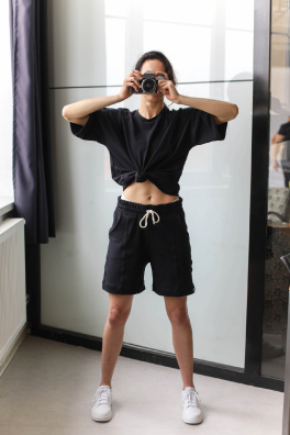 GoldBee Dámské Kraťasy Volného Střihu Black (Barva Black, Velikost S)