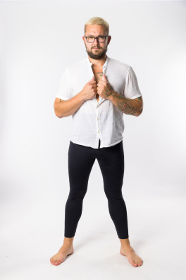 GoldBee Pánské Legíny Zateplené Stahující Pas Black (Barva Black, Velikost 3XL)