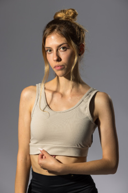 GoldBee Organic Krátký Top Sand (Barva Sand, Velikost XS)