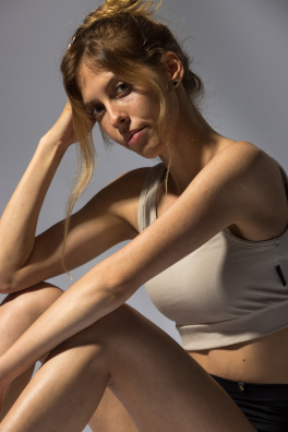 GoldBee Organic Krátký Top Sand (Barva Sand, Velikost XS)