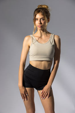 GoldBee Organic Krátký Top Sand (Barva Sand, Velikost XS)