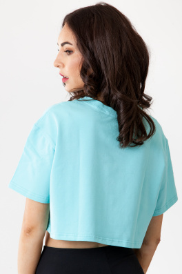 GoldBee Crop-Top Organic Aqua (Barva Aqua, Velikost L)