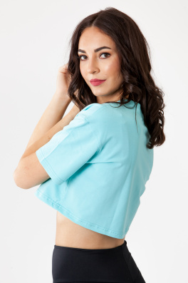 GoldBee Crop-Top Organic Aqua (Barva Aqua, Velikost L)