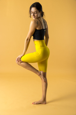 GoldBee Kraťase Stahující Pas Dlouhé Yellow (Barva Yellow, Velikost XL)