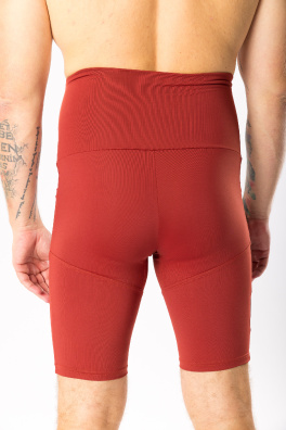 GoldBee Pánské Kraťase Stahující Pas Brick Red (Barva Brick Red, Velikost 3XL)