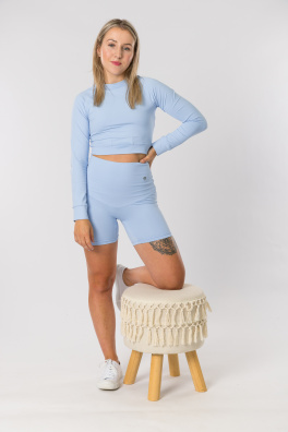 GoldBee Krátké Kraťásky Stahující Celé Břicho Baby Blue (Barva Baby Blue, Velikost L)