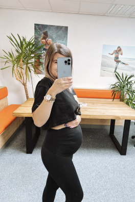 GoldBee Těhotenské Legíny Lycra Black (Barva Black, Velikost 3XL)