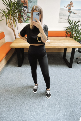 GoldBee Těhotenské Legíny Lycra Black (Barva Black, Velikost 3XL)