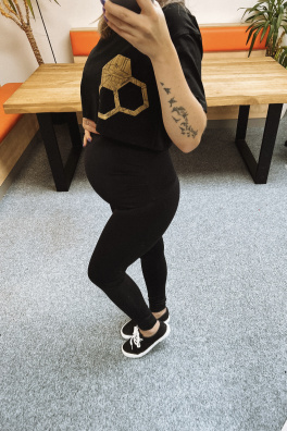 GoldBee Těhotenské Legíny Lycra Black (Barva Black, Velikost 3XL)