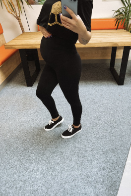 GoldBee Těhotenské Legíny Lycra Black (Barva Black, Velikost 3XL)