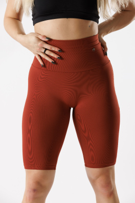 GoldBee Kraťase Stahující Pas Dlouhé Brick Red (Barva Brick Red, Velikost L)