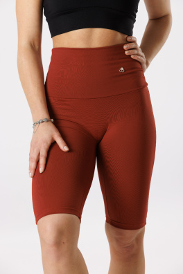 GoldBee Kraťase Stahující Pas Dlouhé Brick Red (Barva Brick Red, Velikost L)