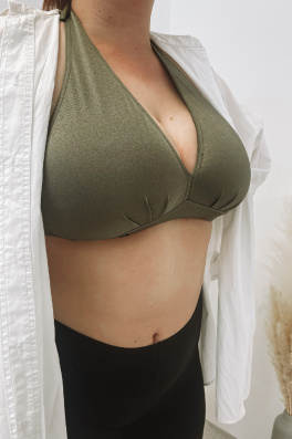 GoldBee Plavky Vrchní Díl Triangle Khaki (Barva Khaki, Velikost M)