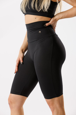 GoldBee Kraťase Stahující Pas Dlouhé Black (Barva Black, Velikost S)