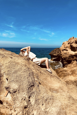 GoldBee Dámské Lněné Šortky Off White (Barva Off White, Velikost S)