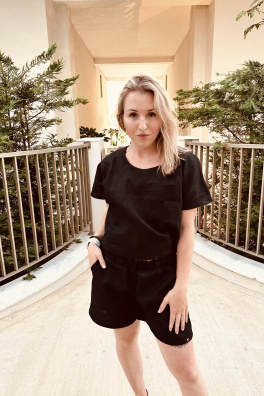 GoldBee Dámské Lněné Šortky Black (Barva Black, Velikost L)