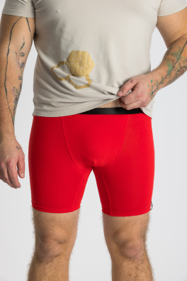 GoldBee Boxerky Dlouhé Red (Barva Red, Velikost M)