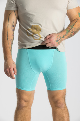 GoldBee Boxerky Dlouhé Turquoise (Barva Turquoise, Velikost M)