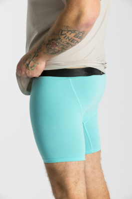 GoldBee Boxerky Dlouhé Turquoise (Barva Turquoise, Velikost M)