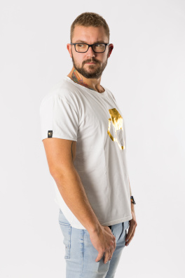 GoldBee Pánské Tričko Logo Gold (Barva Gold, Velikost L)