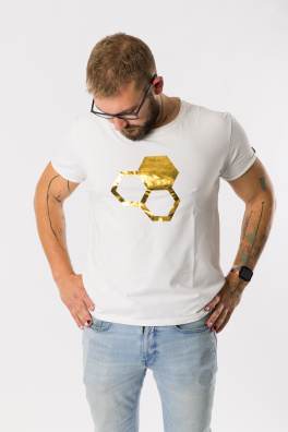 GoldBee Pánské Tričko Logo Gold (Barva Gold, Velikost L)