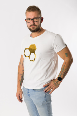 GoldBee Pánské Tričko Logo Gold (Barva Gold, Velikost L)