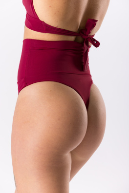 GoldBee Plavky Stahovací Tanga Bordo (Barva Bordo, Velikost 3XL)