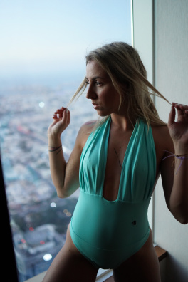 GoldBee Jednodílné Stahovací Plavky Kalhotky Mint Green (Barva Mint Green, Velikost 3XL)