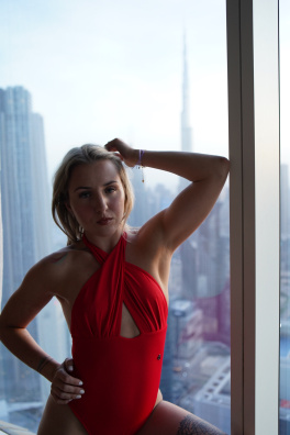 GoldBee Celkové Tvarující Plavky Red (Barva Red, Velikost 3XL)